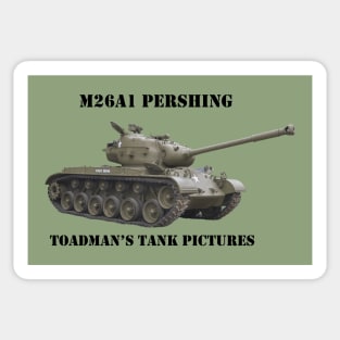 M26A1 Pershing with Toadman logo-black text Sticker